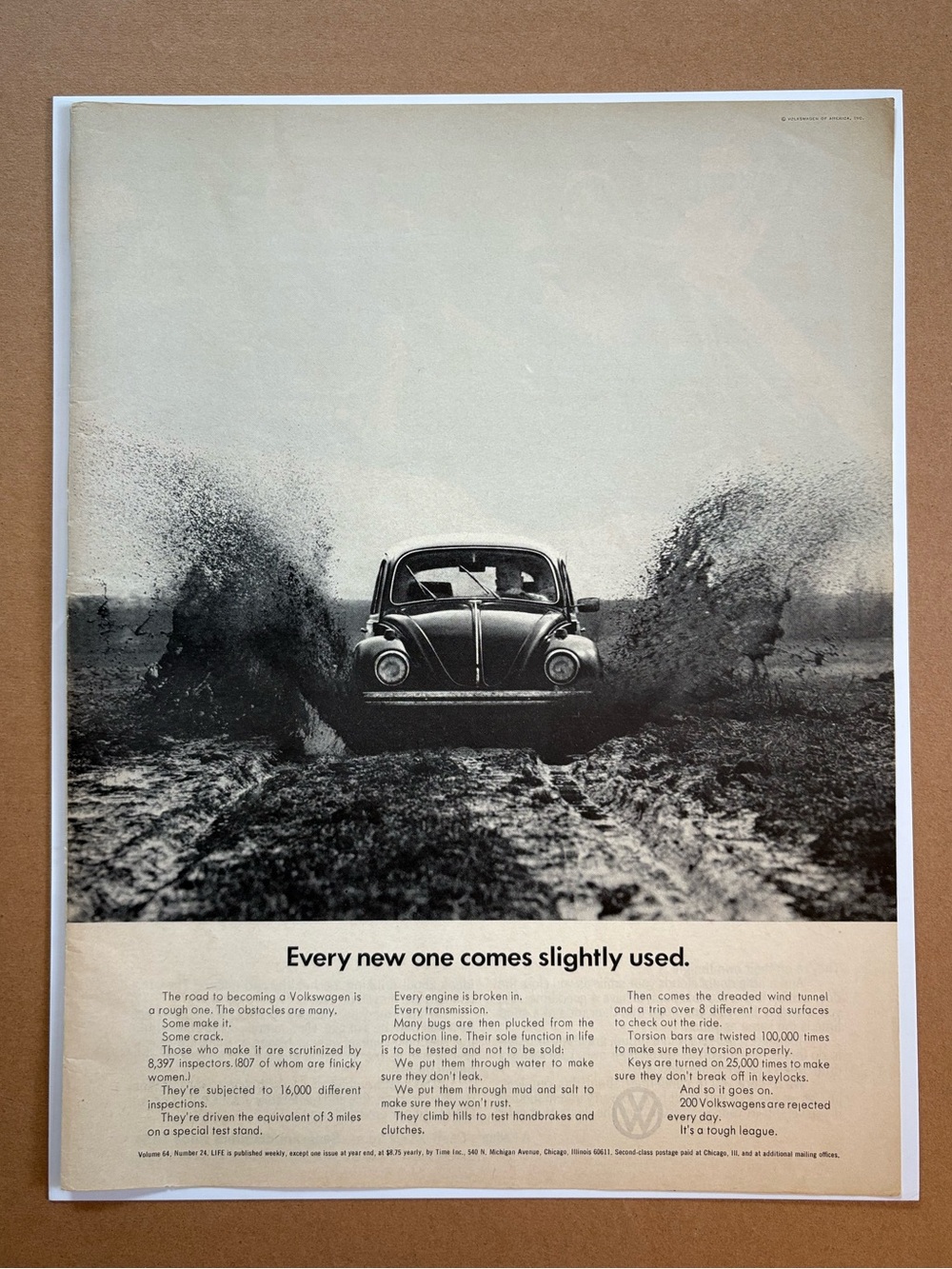 1968 Volkswagen Beetle Vintage Magazine Ad VW Bug